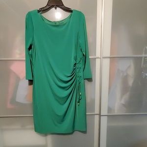 Green dress with side tie